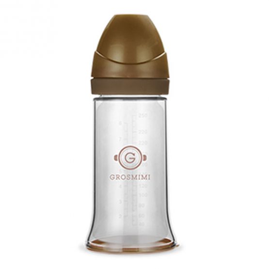 Grosmimi Tritan Disposable& Silicone Inner Bottle 250ml Gold Brown
